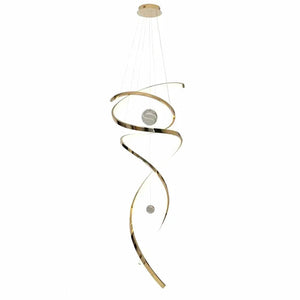 Stainless steel stair chandelier, gold/rose gold villa luxury chandelier, H80/H120/H180CM, RC dimming, customizable size Marie Antonette 